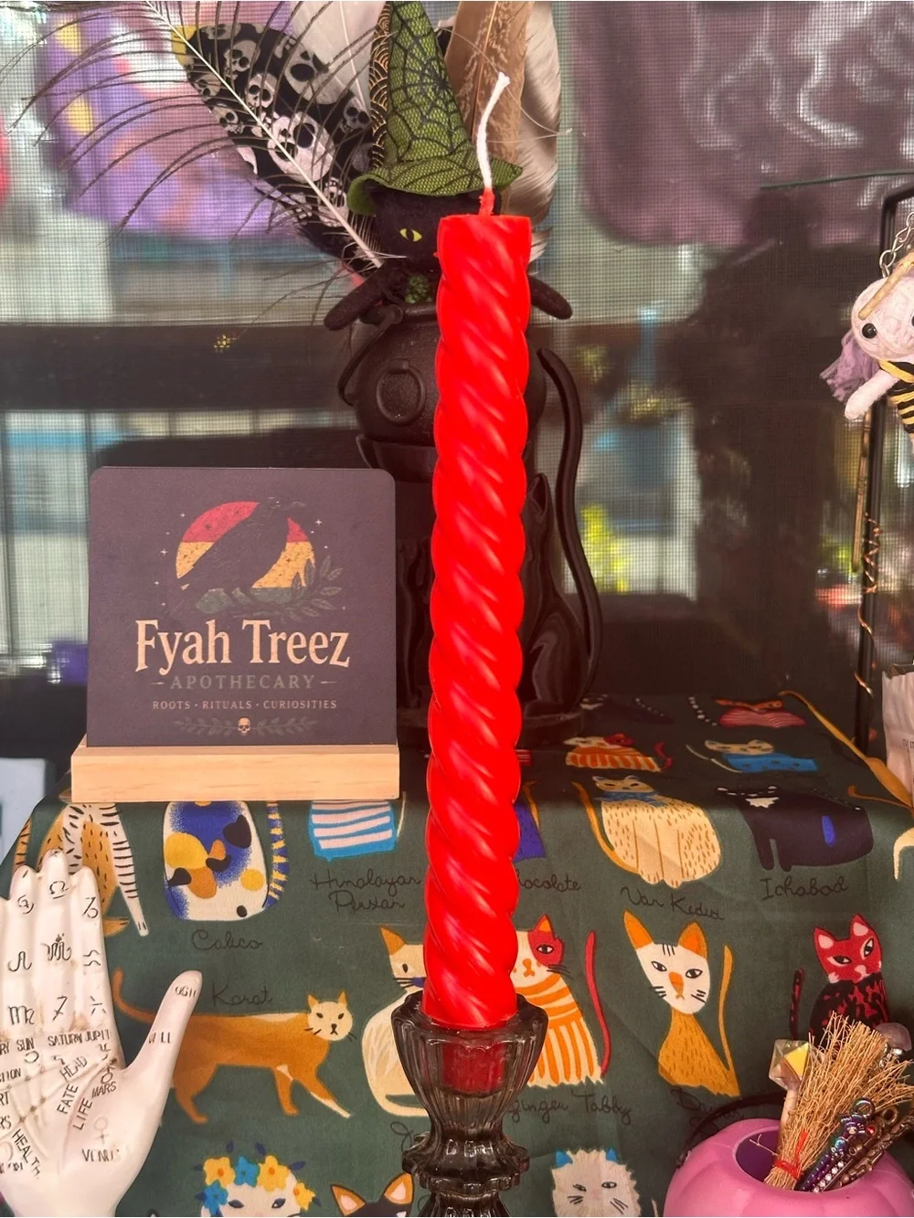 Red Spiral Taper Candle